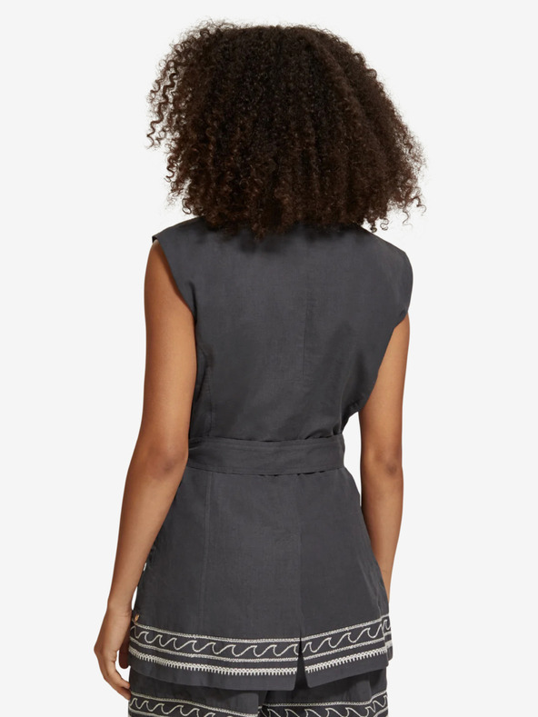 Scotch & Soda Сива ленена жилетка за жени Scotch & Soda