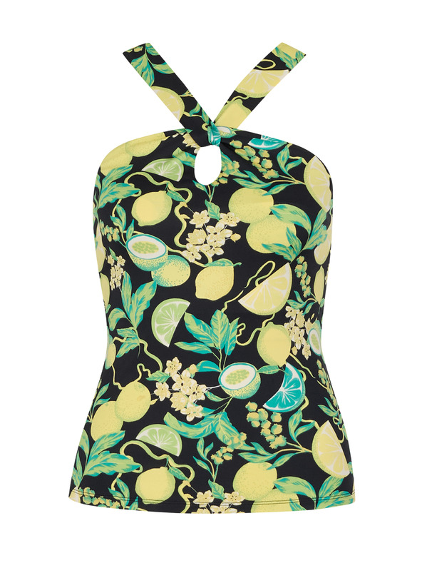 Orsay Черно-жълт дамски потник с десен ORSAY