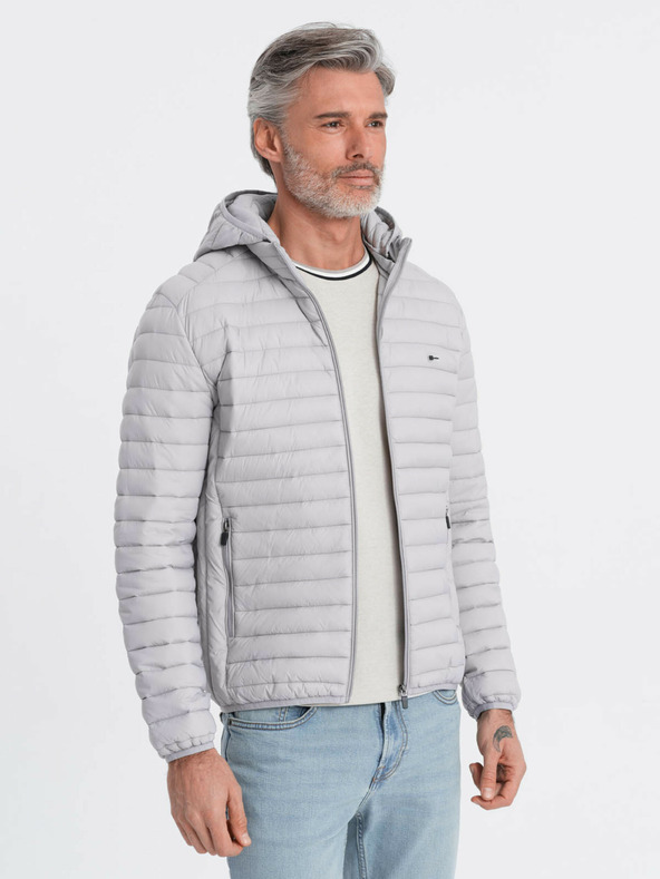 Ombre Clothing Светлосиво мъжко олекотено ватирано яке Ombre Clothing