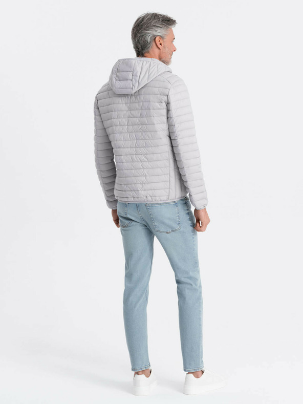 Ombre Clothing Светлосиво мъжко олекотено ватирано яке Ombre Clothing