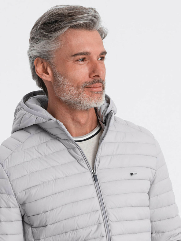 Ombre Clothing Светлосиво мъжко олекотено ватирано яке Ombre Clothing