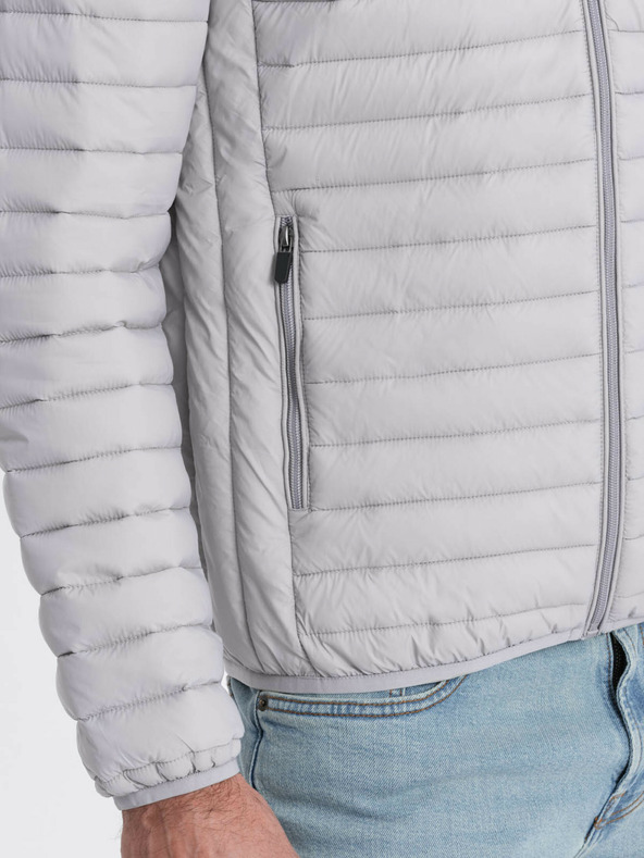 Ombre Clothing Светлосиво мъжко олекотено ватирано яке Ombre Clothing