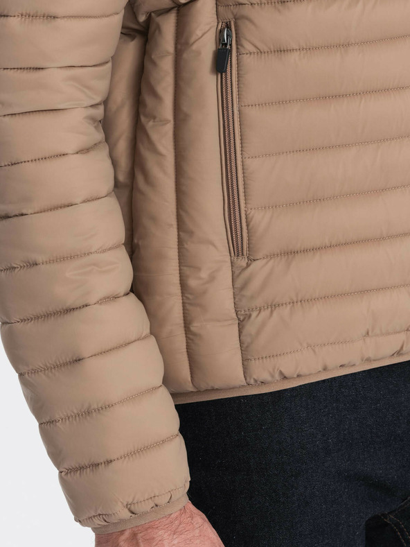 Ombre Clothing Бежово мъжко леко ватирано яке Ombre Clothing