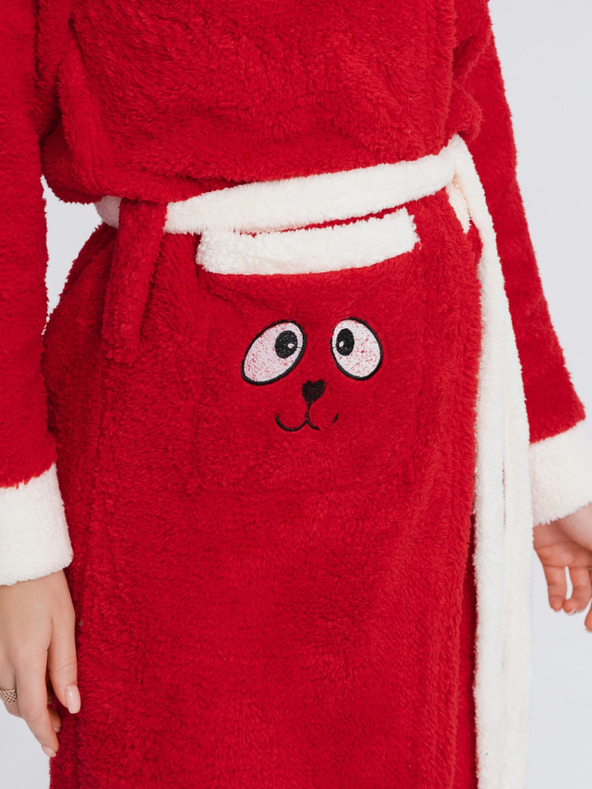 Edoti Червен дамски халат с качулка Edoti