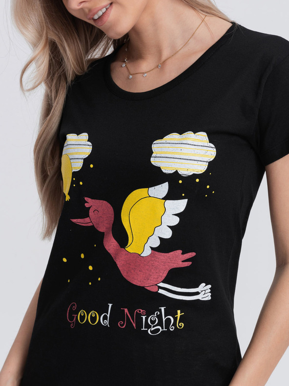 Edoti Кремава и черна дамска пижама с щампа Edoti