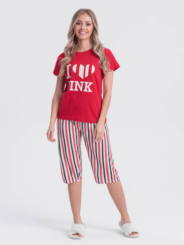 Edoti Червена дамска шарена пижама Edoti