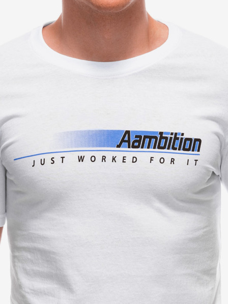 Edoti Бяла мъжка тениска с надпис Edoti