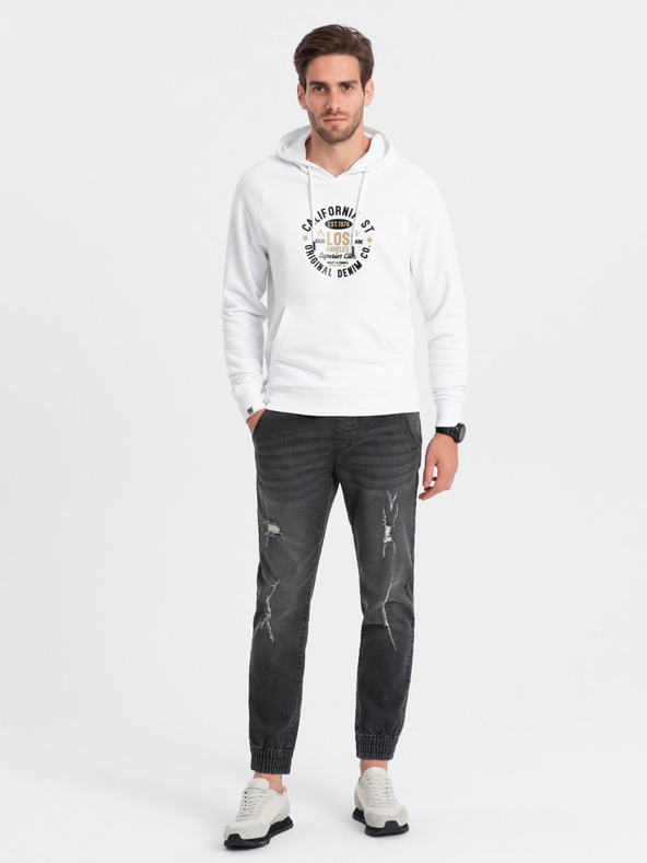 Ombre Clothing Тъмно сиви мъжки скъсани дънки Ombre Clothing