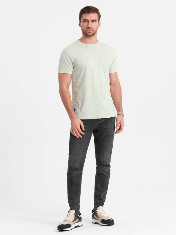 Ombre Clothing Светлозелена мъжка риза с шарка Ombre Clothing