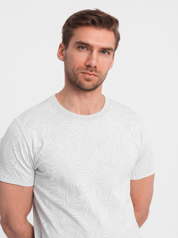 Ombre Clothing Светлосива мъжка тениска с шарка Ombre Clothing