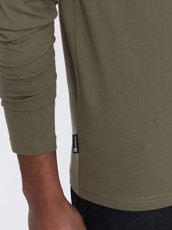 Ombre Clothing Мъжка основна тениска в цвят каки Ombre Clothing