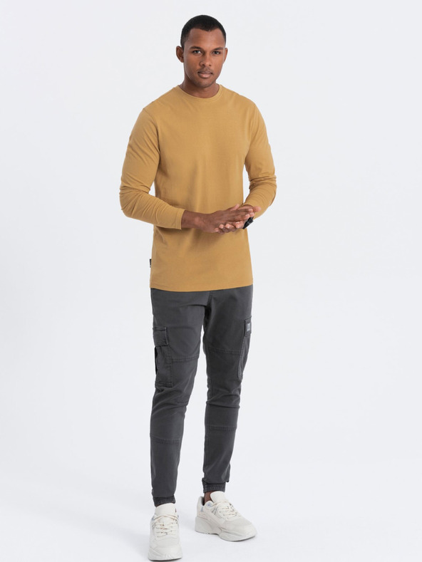 Ombre Clothing Горчица мъжка основна риза Ombre Clothing