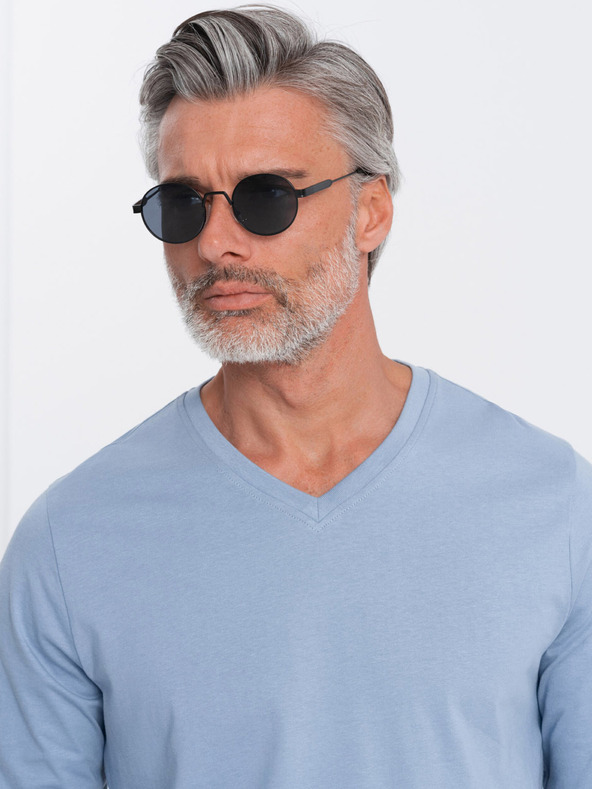 Ombre Clothing Светлосиня мъжка основна тениска Ombre Clothing