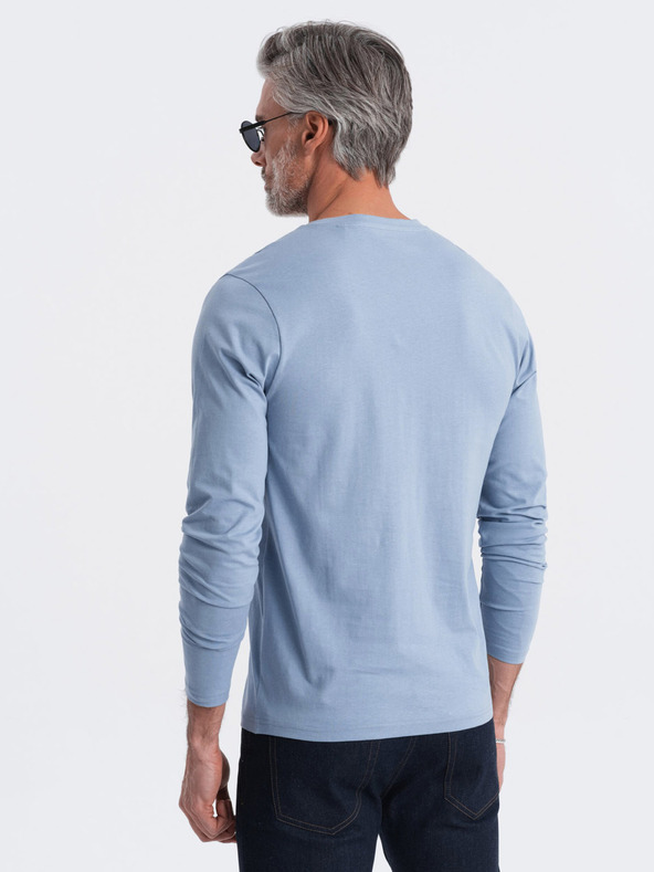 Ombre Clothing Светлосиня мъжка основна тениска Ombre Clothing