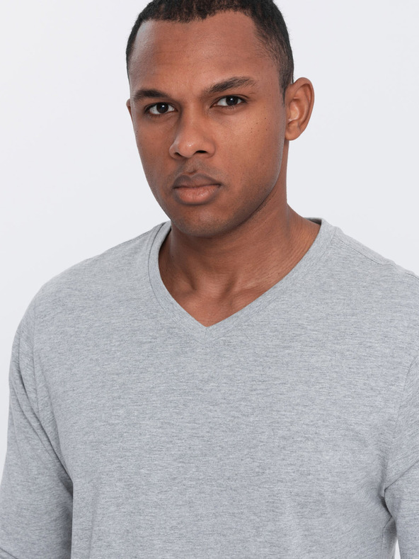 Ombre Clothing Светлосива мъжка основна тениска Ombre Clothing