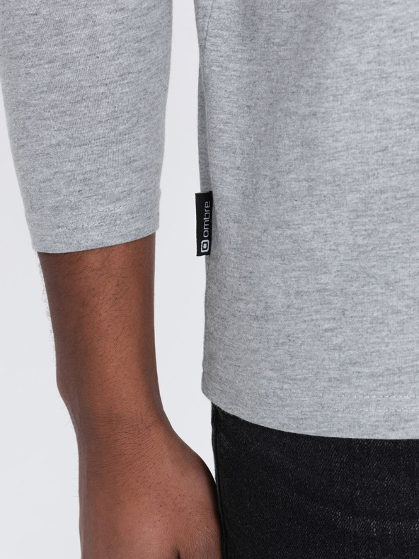 Ombre Clothing Светлосива мъжка основна тениска Ombre Clothing