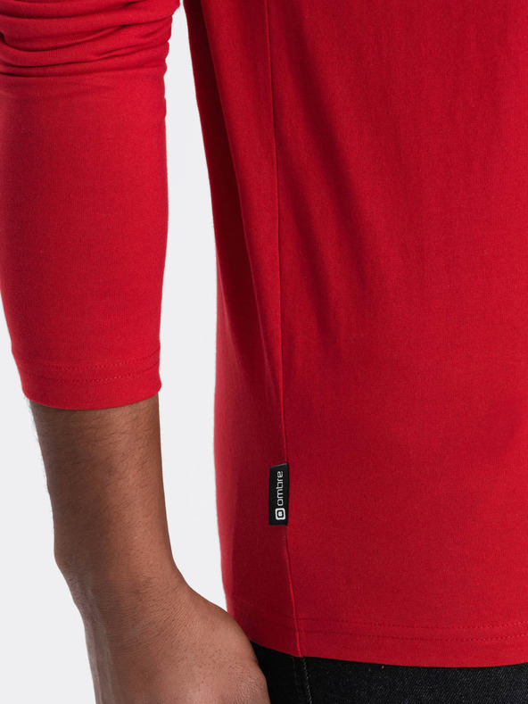 Ombre Clothing Червена мъжка основна тениска Ombre Clothing