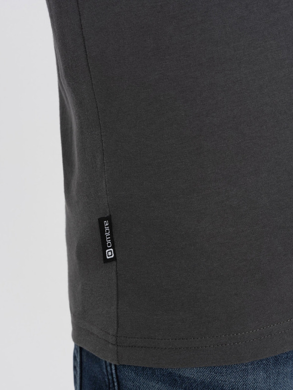 Ombre Clothing Тъмно сива мъжка основна тениска Ombre Clothing
