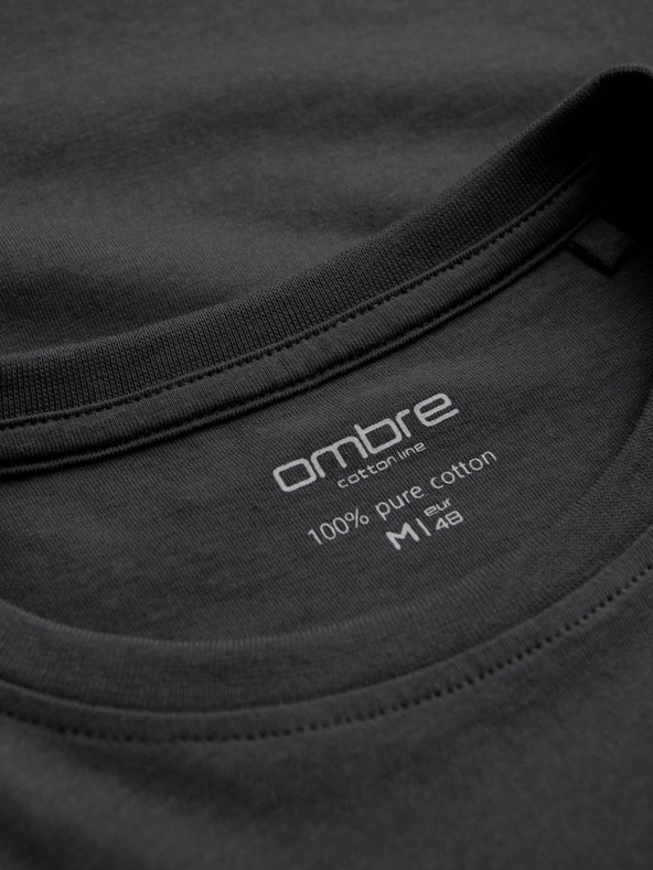 Ombre Clothing Тъмно сива мъжка основна тениска Ombre Clothing