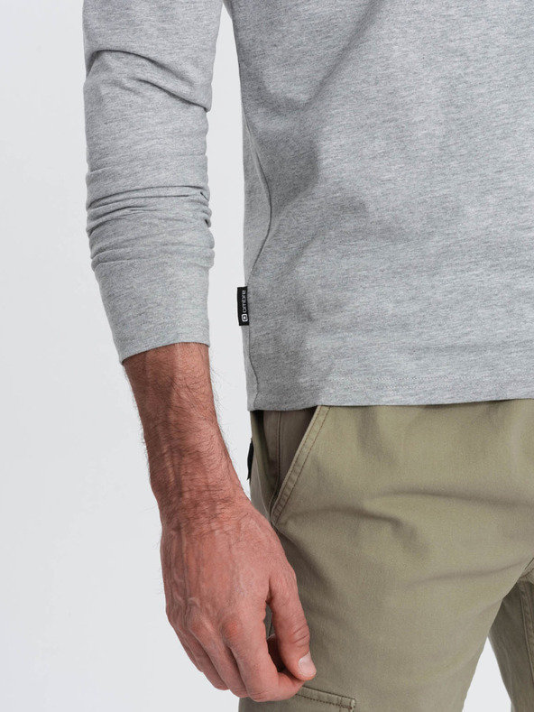 Ombre Clothing Сива мъжка основна тениска Ombre Clothing