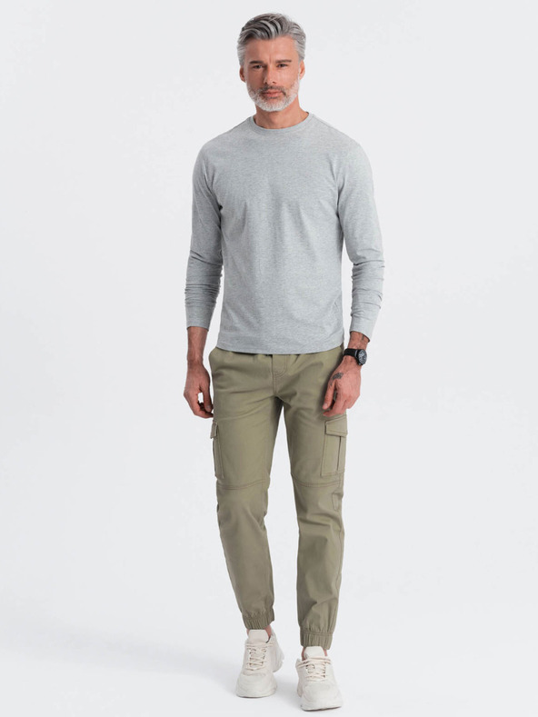 Ombre Clothing Сива мъжка основна тениска Ombre Clothing