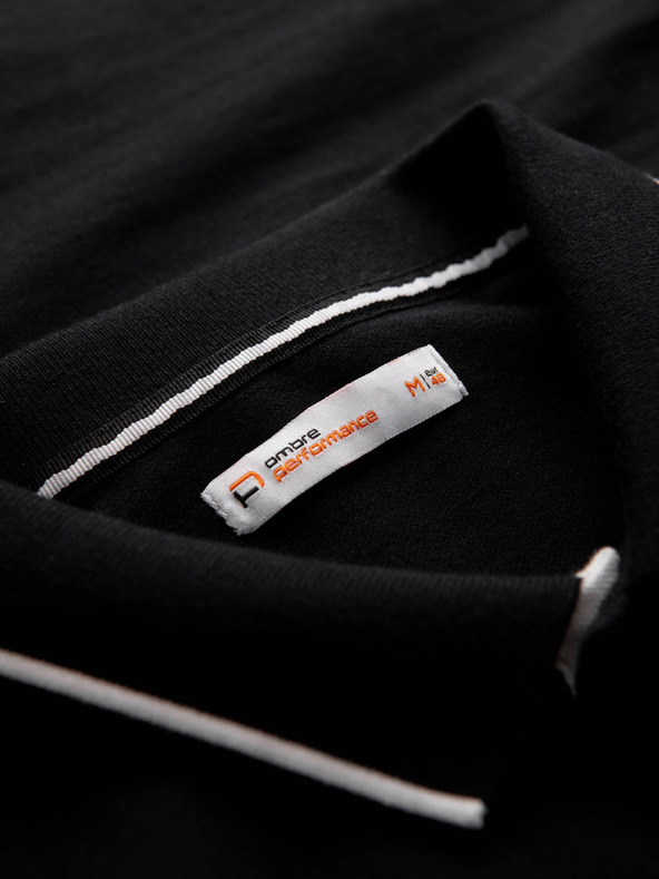 Ombre Clothing Черна мъжка поло риза Омбре Облекло