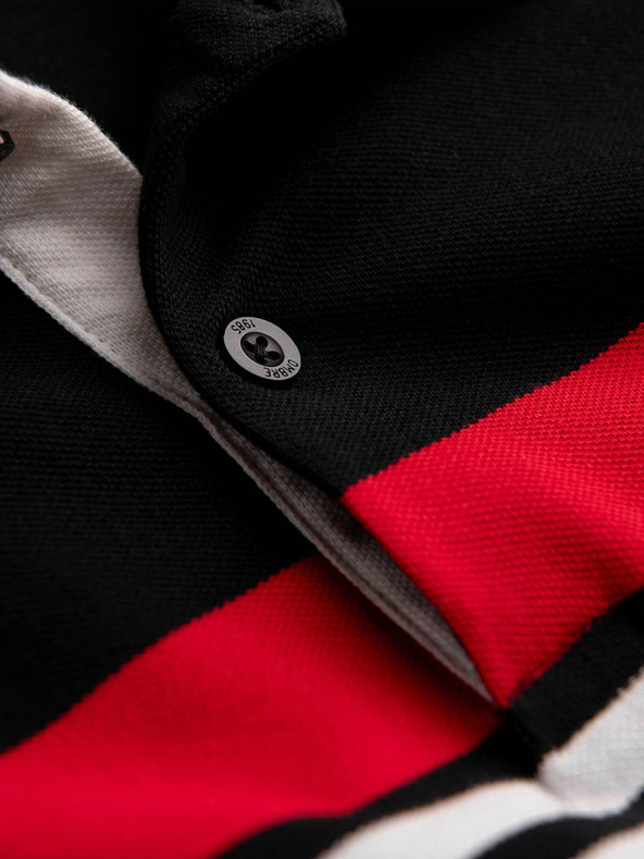 Ombre Clothing Черна мъжка поло риза Омбре Облекло