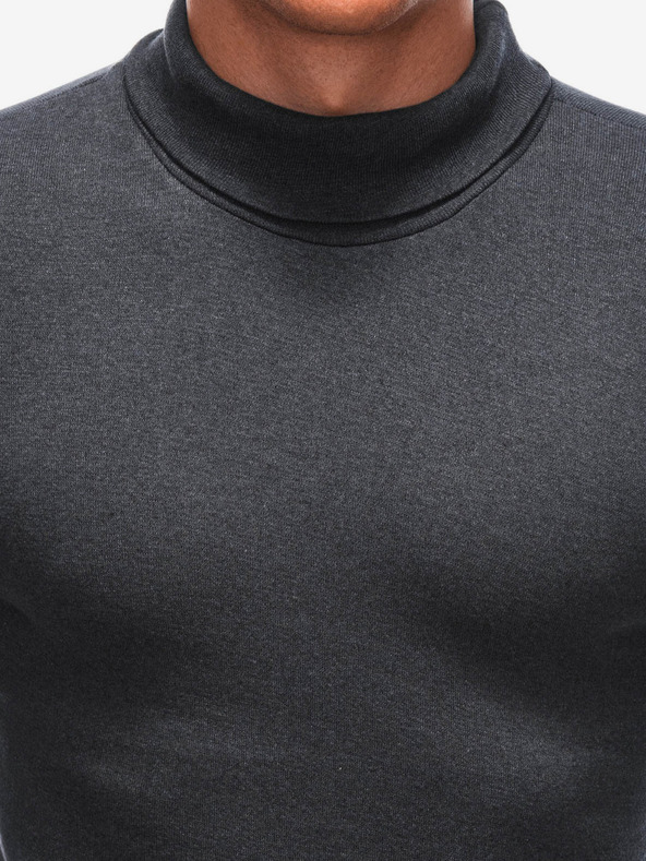 Edoti Тъмносив мъжки пуловер с висока яка Edoti