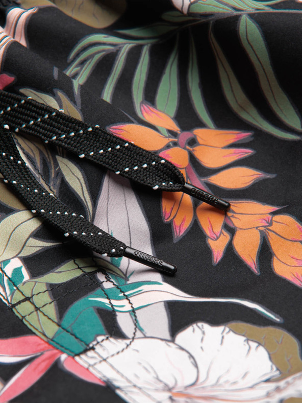 Ombre Clothing Мъжки черно-зелен бански с тропически шарки Ombre Clothing