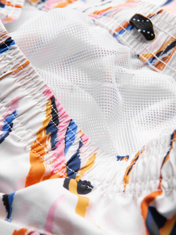 Ombre Clothing Оранжево-бял мъжки шарен бански Ombre Clothing