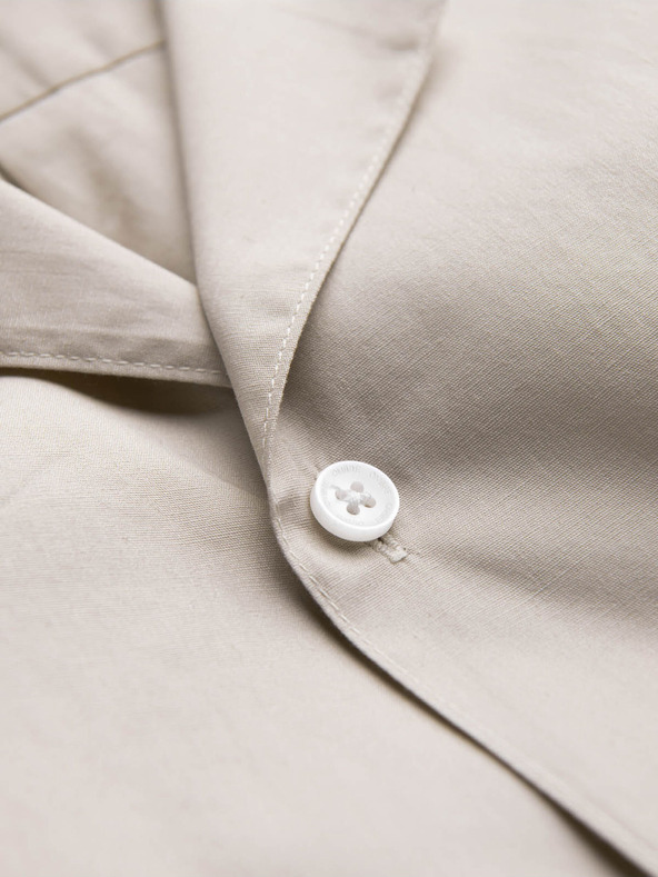 Ombre Clothing Кремава мъжка риза с къс ръкав Омбре Облекло