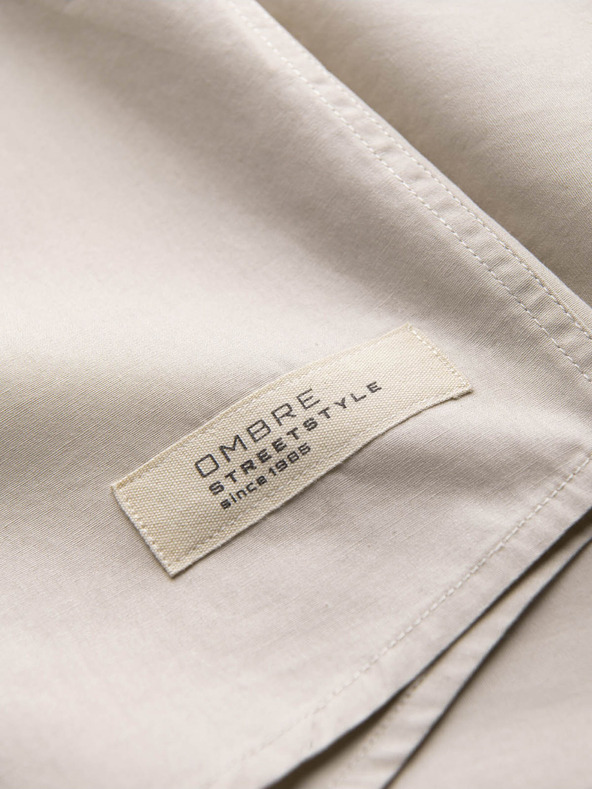 Ombre Clothing Кремава мъжка риза с къс ръкав Омбре Облекло