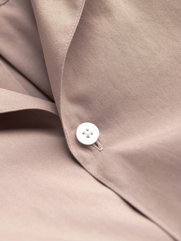 Ombre Clothing Светлокафява мъжка риза с къс ръкав Ombre Clothing