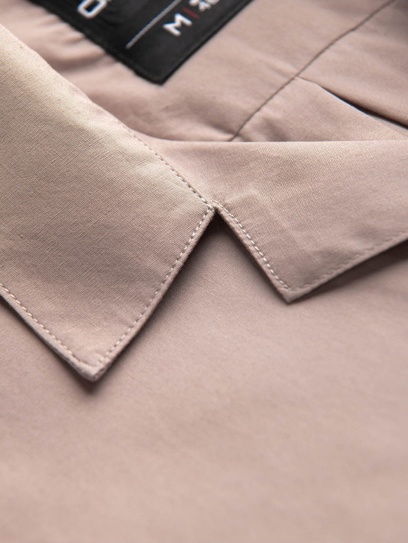 Ombre Clothing Светлокафява мъжка риза с къс ръкав Ombre Clothing