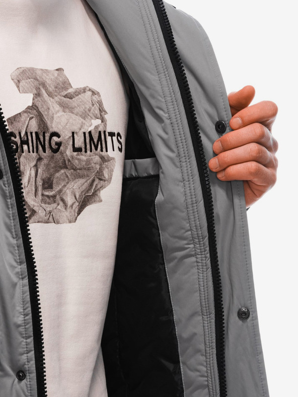 Edoti Сиво мъжко зимно яке Edoti