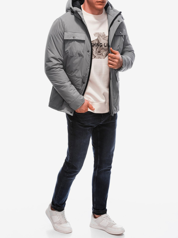 Edoti Сиво мъжко зимно яке Edoti