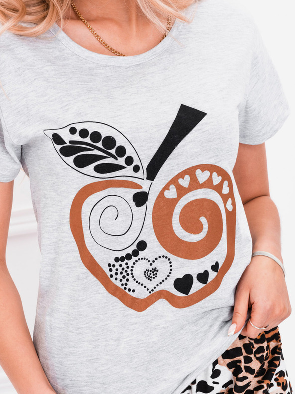 Edoti Кафява и сива дамска пижама с щампа Edoti