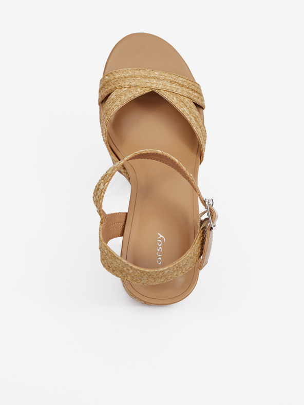 Orsay Кафяви дамски сандали на ток ORSAY