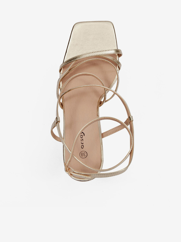 Orsay Златни дамски сандали на ток ORSAY