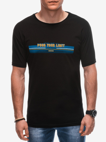 Edoti Черна мъжка тениска с щампа Edoti