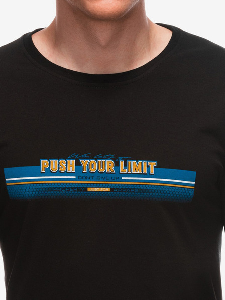 Edoti Черна мъжка тениска с щампа Edoti