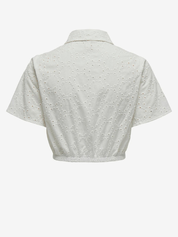 ONLY Бяла дамска риза ONLY Kala Alicia с изрязани ръкави