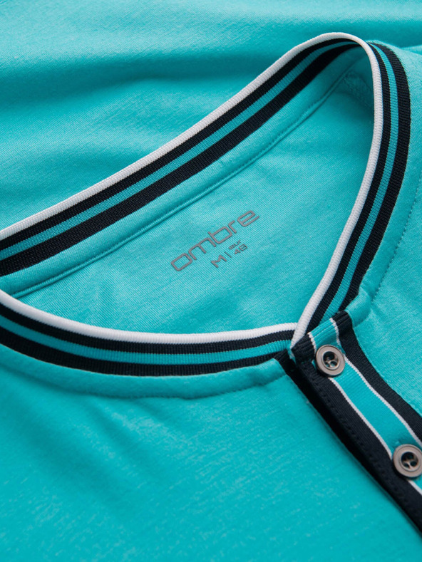 Ombre Clothing Тюркоазена мъжка риза с копчета Омбре Облекло