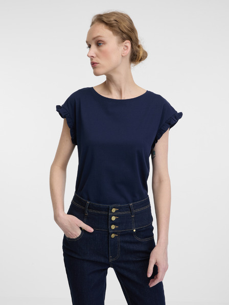 Orsay Тъмносиня дамска тениска с къс ръкав ORSAY