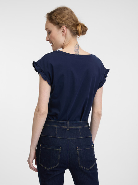 Orsay Тъмносиня дамска тениска с къс ръкав ORSAY