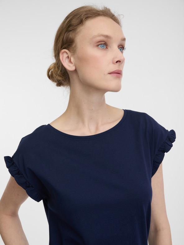 Orsay Тъмносиня дамска тениска с къс ръкав ORSAY