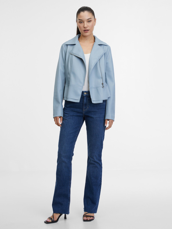 Orsay Синьо дамско кожено яке ORSAY Camille