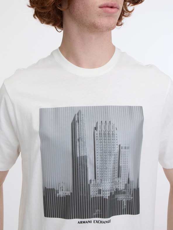 Armani Exchange Бяла мъжка блуза с качулка Armani Exchange