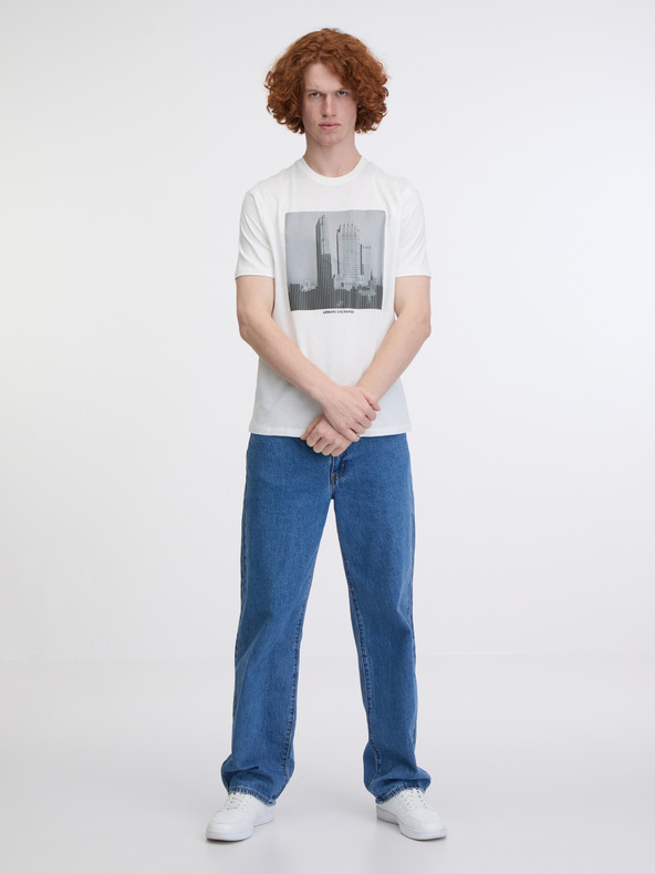 Armani Exchange Бяла мъжка блуза с качулка Armani Exchange