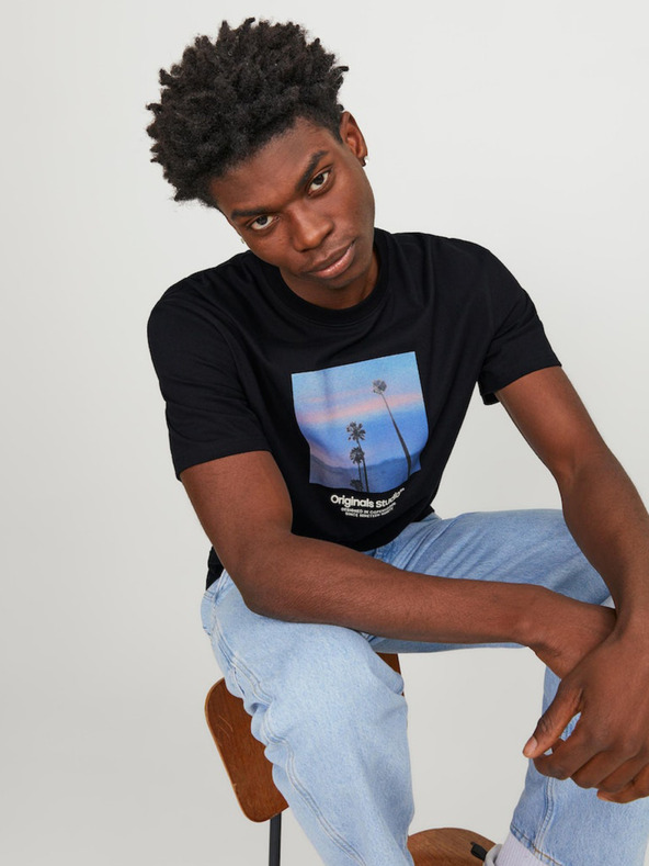 Jack & Jones Черна мъжка риза Jack & Jones Vesterbro